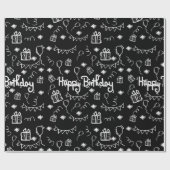 手書き誕生日パーティー ラッピングペーパー (フラット)