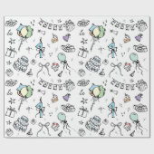 手書き誕生日 ラッピングペーパー (フラット)