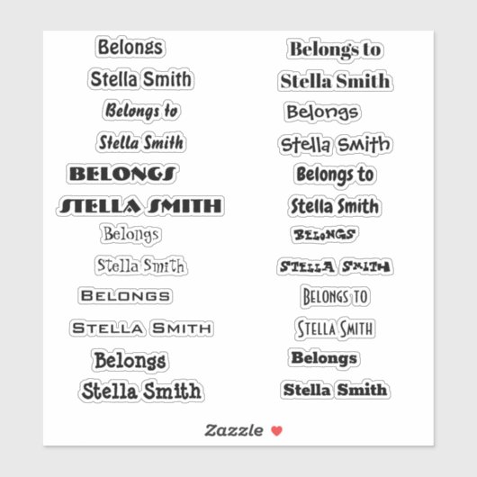 手書き読スクリプトのpersonaliz名に最適 シール (シート)