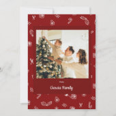 手書き赤いメリークリスマスフォト シーズンカード (正面)