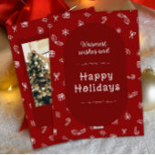 手書き赤いメリークリスマスフォト シーズンカード