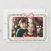 手書き赤と緑の弓フレーム シーズンカード (正面)