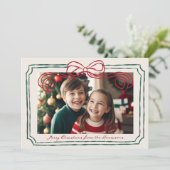 手書き赤と緑の弓フレーム シーズンカード (スタンド正面)