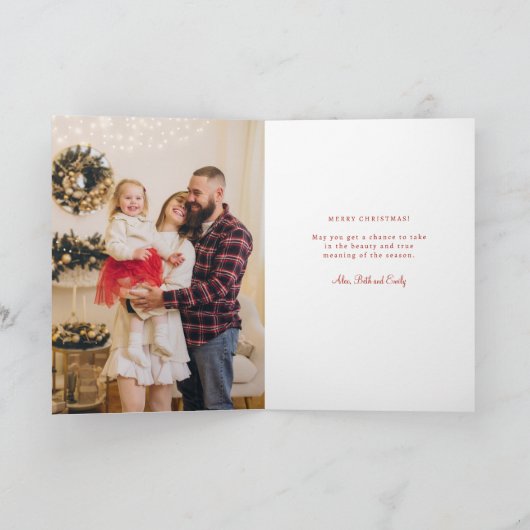 手書き赤クリスマスフォトフレーム シーズンカード (内部)