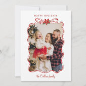 手書き赤クリスマスフォトフレーム シーズンカード (正面)