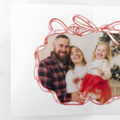 手書き赤クリスマスフォトフレーム 三つ折りカード (内部最初)