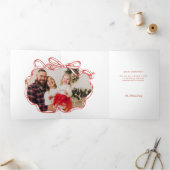 手書き赤クリスマスフォトフレーム 三つ折りカード (内部)