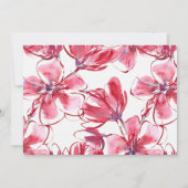 手書き赤フローラ パーソナライズされた ノートカード (裏面)