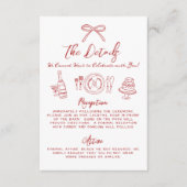 手書き赤予測できなのお洒落結婚詳細 エンクロージャーカード (正面)