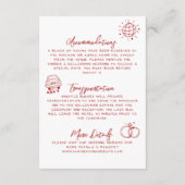 手書き赤予測できなのお洒落結婚詳細 エンクロージャーカード (裏面)