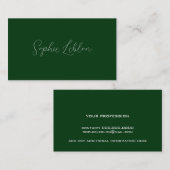 手書き連絡のフォント名を持つ濃い緑のカード コーリングカード (正面/裏面)