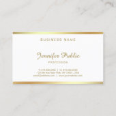 手書き金ゴールドお洒落 名刺 (裏面)