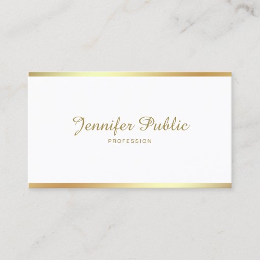 手書き金ゴールドお洒落 名刺 (正面)