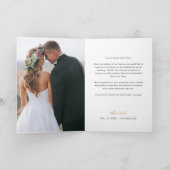 手書き金ゴールドスクリプトハートの写真結婚の種類 サンキューカード (内部)