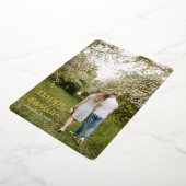 手書き金ゴールドスクリプトフォトイースター 箔シーズンカード (回転した状態)