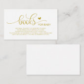 手書き金ゴールドスクリプトベビー用の書籍 エンクロージャーカード (正面/裏面)
