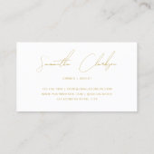 手書き金ゴールドスクリプトミニマリストクリームベージュ 名刺 (裏面)