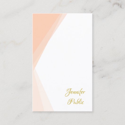 手書き金ゴールドスクリプト名テンプレートプロフェッショナル 名刺 (正面)