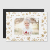 手書き金ゴールドスノーフレークのクリスマスフォト (正面/裏面)