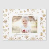 手書き金ゴールドスノーフレークのクリスマスフォト (正面)