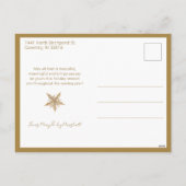 手書き金ゴールドスノーフレークのクリスマスフォト シーズンポストカード (裏面)