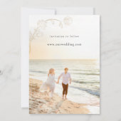 手書き金ゴールドフローラ日付の保存 セーブザデート (裏面)