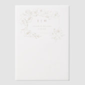 手書き金ゴールドフローラ日付の保存 ベラム紙招待状 (正面)