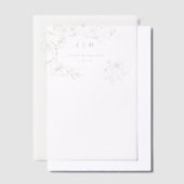 手書き金ゴールドフローラ日付の保存 ベラム紙招待状 (オフセット)