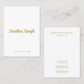 手書き金ゴールド文字モダン垂直テンプレート 名刺 (正面/裏面)