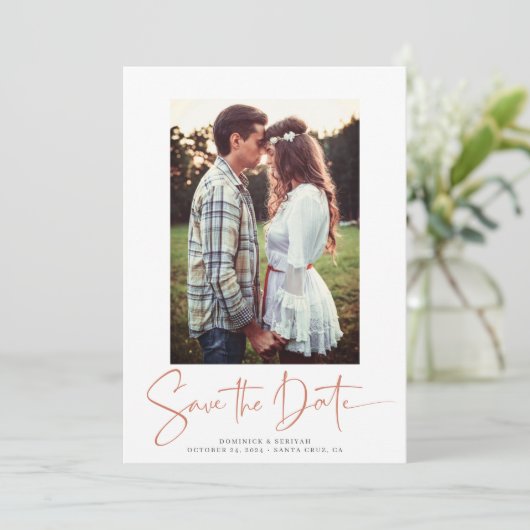 手書き銅バラ金ゴールド大理石日付を保存 セーブザデート (スタンド正面)