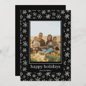 手書き雪片パターンホリデーフォトカード シーズンカード (正面/裏面)