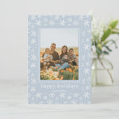 手書き雪片パターンホリデーフォトカード シーズンカード (スタンド正面)
