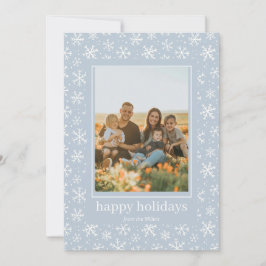 手書き雪片パターンホリデーフォトカード シーズンカード