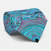 手書き青い旋回パターン ネクタイ (ロール)