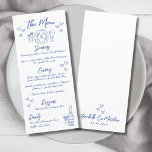 手書き青お洒落結婚の メニュー<br><div class="desc">ヨーロインスパイアッパのブルーとワお洒落イトの結婚ディナーメニュー。この魅力的なメニュー結婚カードは、ヨーロッパの美しさと魅力的、フランスの、、インスパイアイタリアンデザインを備えている。手描きの場所設定イラストレーションは上を優雅にし、シャンパンのボトルと下のガラスはロマンチックでtouchのために散らばったハートでアクセントをエレガント付ける。フロントは、手書きのスクリプトと詳細フォントを組み合わせてシンプル、メニューのをハイライトしお洒落て、お使いのお祝いに対し感じて洗練されたメニューを提供する。奥には新郎新婦の名前やデート結婚が丁寧に飾られ、お客様にとって素敵な記念の品となる。完全にカスタマイズ可能なデザインは、文字とカラーパレットを調整し、あなたのテーマを補完す結婚ることができる。ウェディングレセプション、リハーサルディナー、ブライダルシャワー、または洗練された婚約パーティに最適な、このメニューカードはあなたの特別なイベントに楽しい個人的な要素をもたらす。</div>