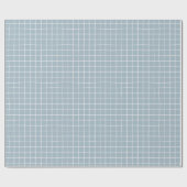 手書き青のグリッドパターン ラッピングペーパー (フラット)