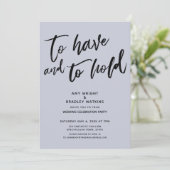 手書き青の披露宴を保持する 招待状 (スタンド正面)