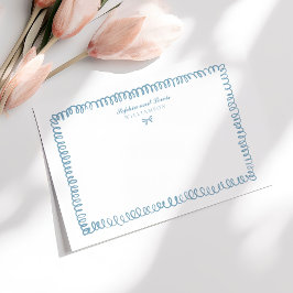 手書き青フランスの連お洒落文具 ノートカード