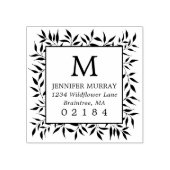 手書き額付き月桂樹離れの住所 ラバースタンプ (インプリント)