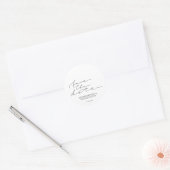 手書き風の結婚式日程お知らせ ラウンドシール (封筒)