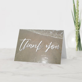 手書き風サンクスユー サンドとオーシャンフォーム カード