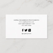 手書き風筆記体と写真 オーバーレイ 名刺 (裏面)