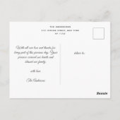 手書き風 神聖な洗礼 感謝カード ポストカード (裏面)