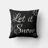 手書き風 LET IT SNOW - タイポグラフィ クッション (裏面)
