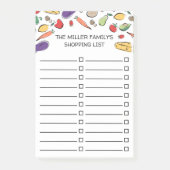 手書き食品チェックボックスの食料品一覧 ポストイット (正面)