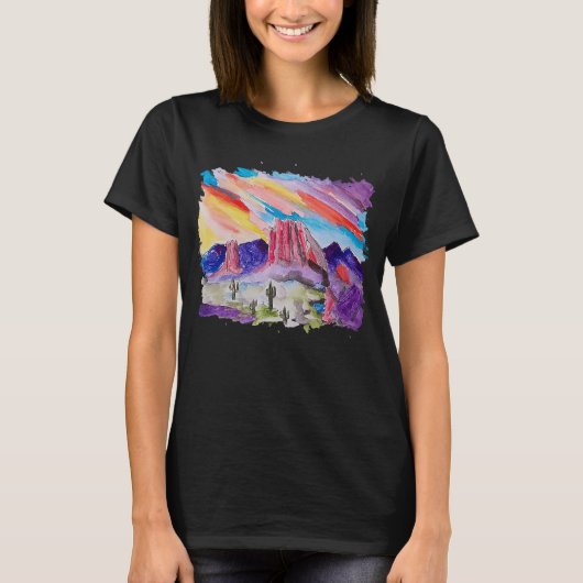 手書き鮮やかカラフル Tシャツ (正面)