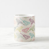 手書き鳥の色のスケッチ違う図 コーヒーマグカップ (中央)