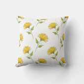 手書き黄金色のデイジーパターン クッション (裏面)