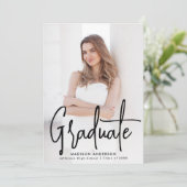 手書き黒台写真卒業パーティー 招待状 (スタンド正面)