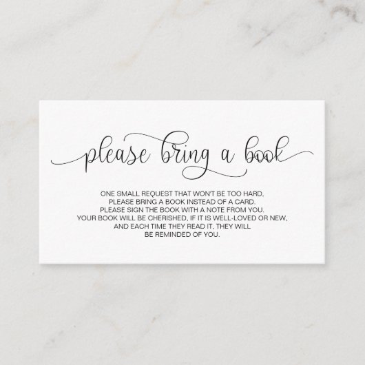 手書き黒文字ベビー用の書籍 エンクロージャーカード (正面)